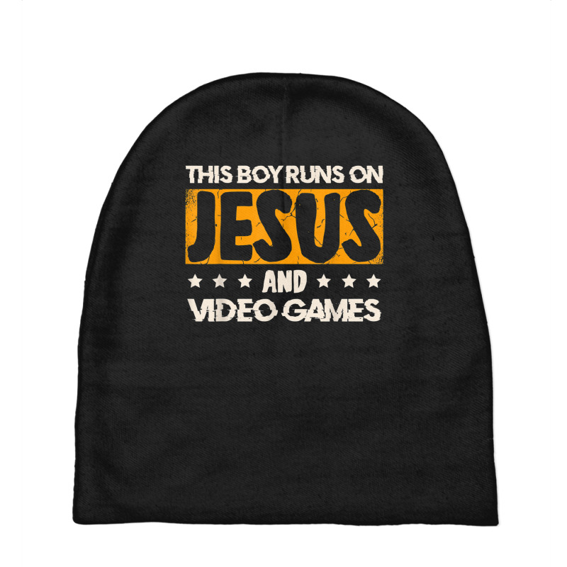 This Boy Runs On Jesus And Video Games For A Gamer T Shirt Baby Beanies by Great Tshirt | Artistshot