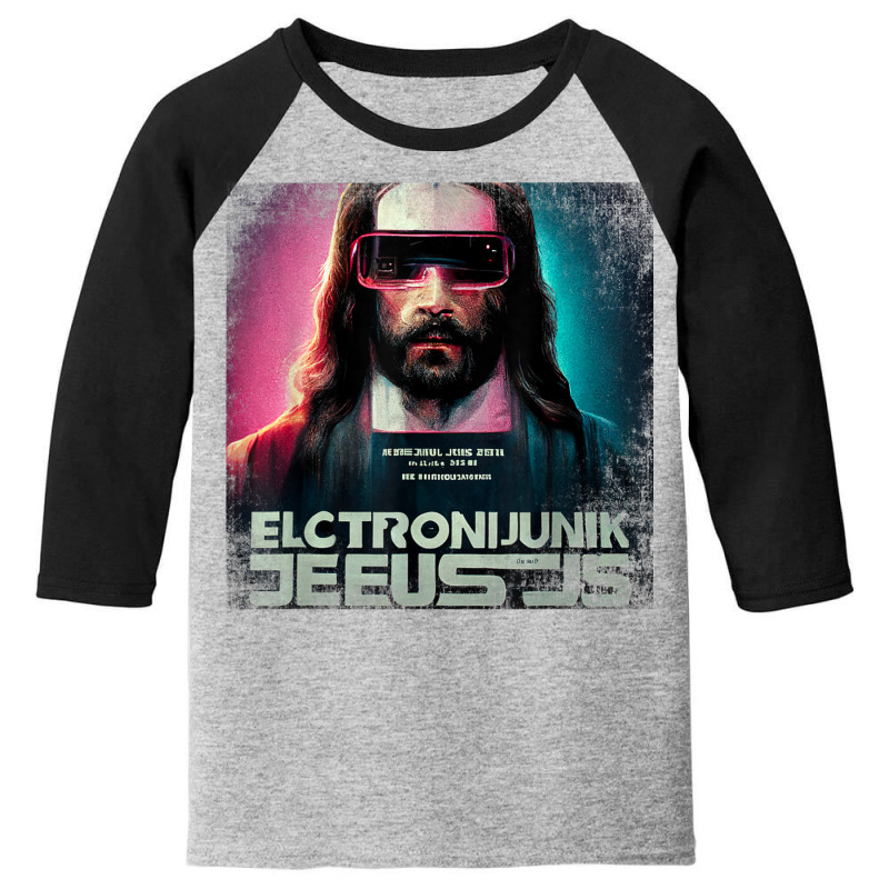 Vintage Cyberpunk Jesus Futuristic Religious Christian Punk T Shirt Youth 3/4 Sleeve by Great Tshirt | Artistshot