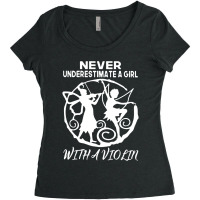 Never Underestimate A Girl With A Violin Essential Women's Triblend Scoop T-shirt | Artistshot