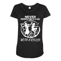 Never Underestimate A Girl With A Violin Essential Maternity Scoop Neck T-shirt | Artistshot