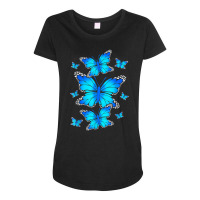 Majestic Butterfly   Blue Butterflies Morpho T Shirt Maternity Scoop Neck T-shirt | Artistshot