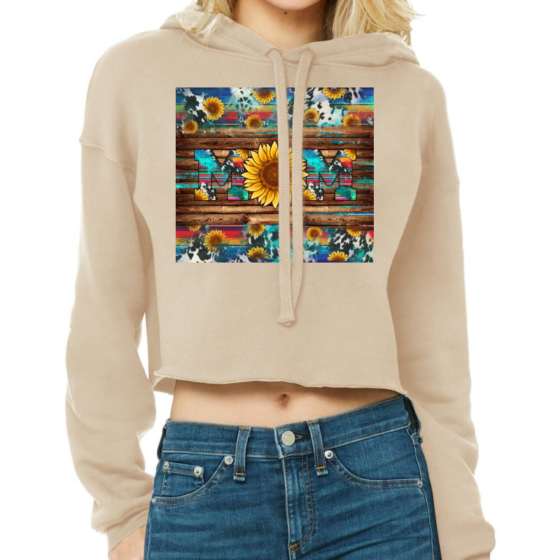 Sunflower Western Mom Cropped Hoodie | Artistshot