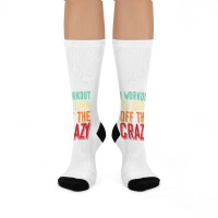 Weightlifters I Workout To Burn Off The Crazy Workout Tank Top Crew Socks | Artistshot