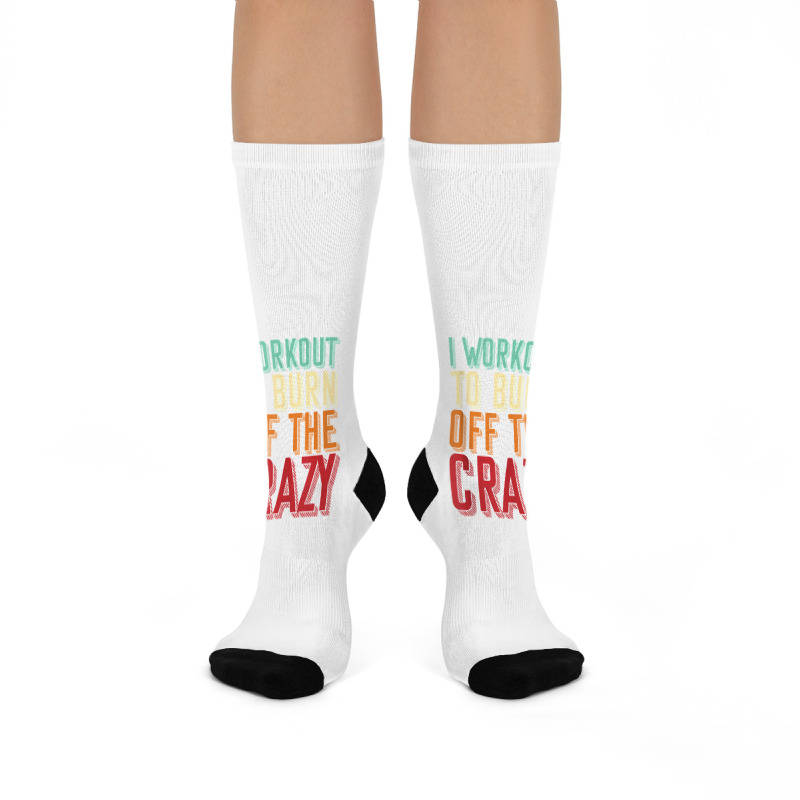 Weightlifters I Workout To Burn Off The Crazy Workout Tank Top Crew Socks | Artistshot