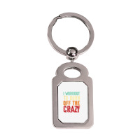 Weightlifters I Workout To Burn Off The Crazy Workout Tank Top Silver Rectangle Keychain | Artistshot