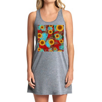 Christmas Sunflower Leopard Buffalo Plaid Seamless Pattern Tank Dress | Artistshot