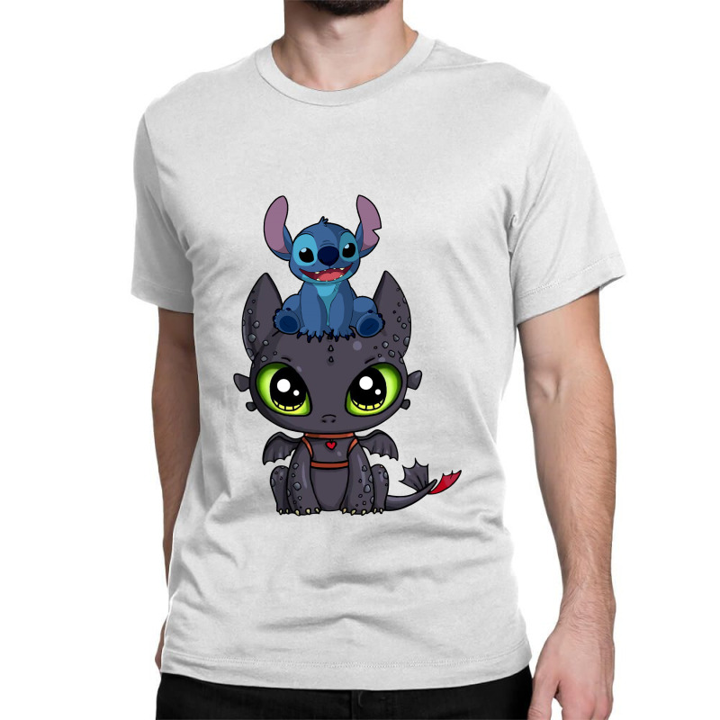 Custom Toothless And Stitch Classic T-shirt By Sengul - Artistshot