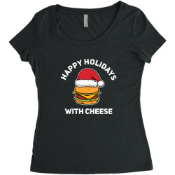 happy holidays with cheese Women's Triblend Scoop T-shirt | Artistshot