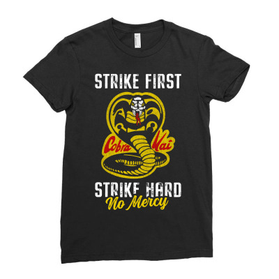 Strike First Strike Hard No Mercy Ladies Fitted T-shirt Designed By Toweroflandrose