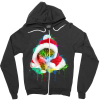 Merry Christmas Cat Zipper Hoodie | Artistshot