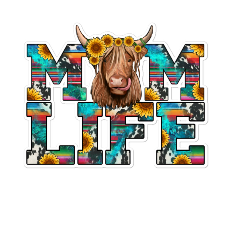 Mom Life Highland Cow Sticker | Artistshot