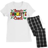 Santa's Favourite Coach Christmas Softball Game Women's Pajamas Set | Artistshot