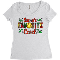 Santa's Favourite Coach Christmas Softball Game Women's Triblend Scoop T-shirt | Artistshot