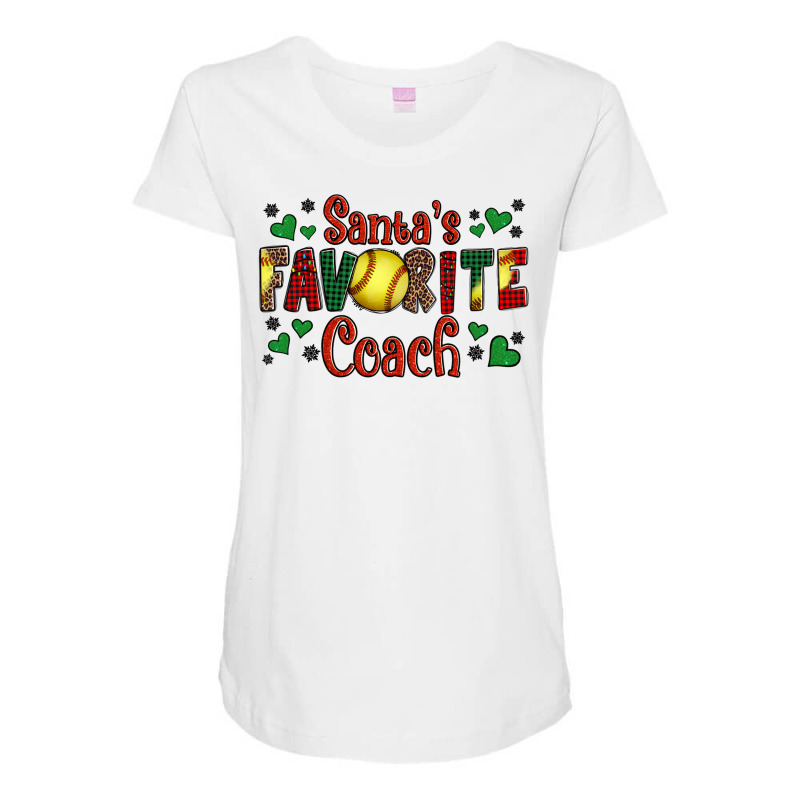 Santa's Favourite Coach Christmas Softball Game Maternity Scoop Neck T-shirt | Artistshot