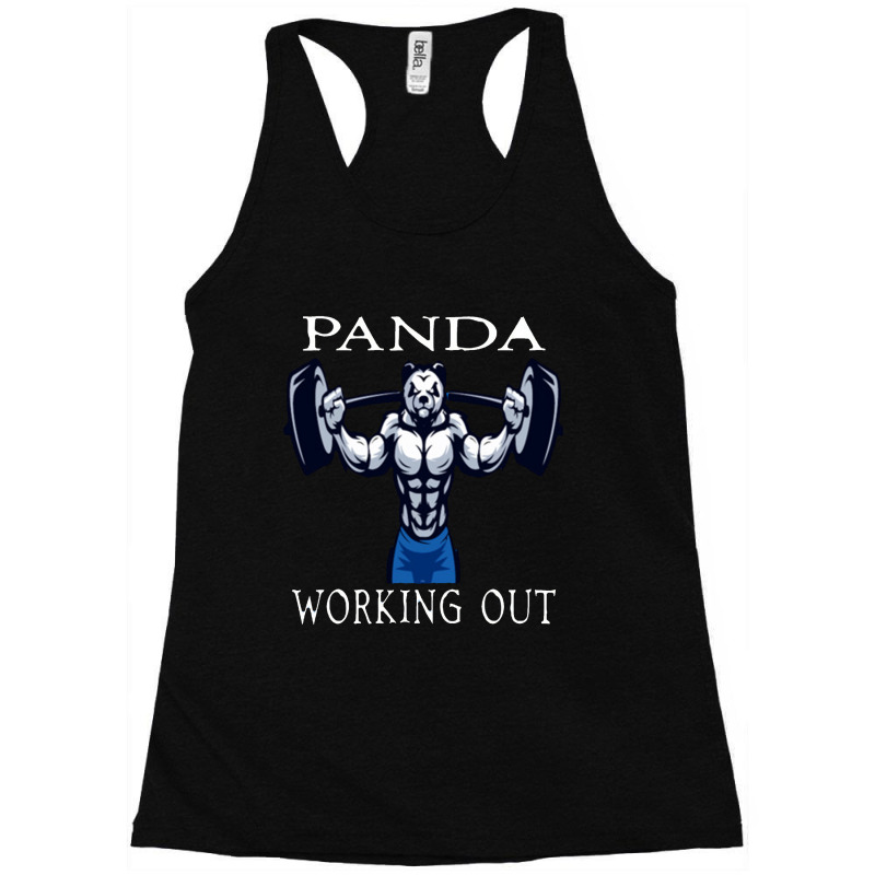 Panda Working Out Racerback Tank by tomorrowsproblems | Artistshot