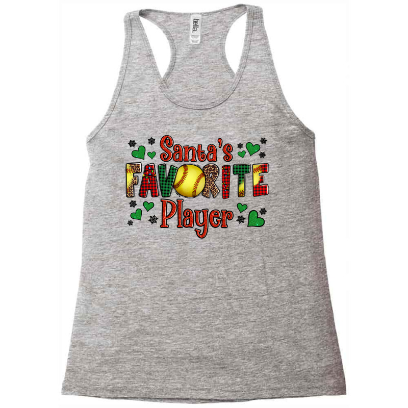 Santa's Favourite Player Christmas Softball Game Racerback Tank | Artistshot