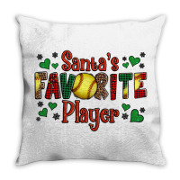 Santa's Favourite Player Christmas Softball Game Throw Pillow | Artistshot