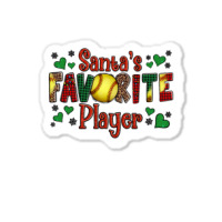 Santa's Favourite Player Christmas Softball Game Sticker | Artistshot