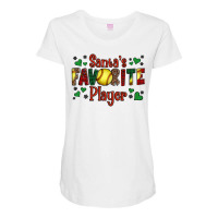 Santa's Favourite Player Christmas Softball Game Maternity Scoop Neck T-shirt | Artistshot