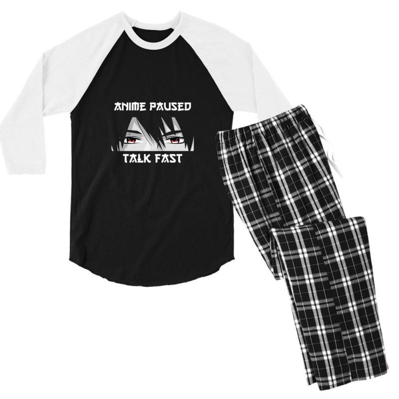 Anime Paused Talk Fast Men's 3/4 Sleeve Pajama Set | Artistshot