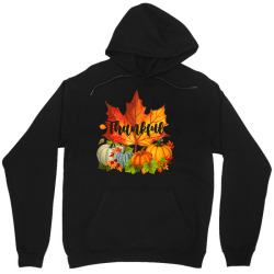 Happpy Thanksgiving Day Autumn Fall Maple Leaves Thankful Unisex Hoodie Designed By Toyou2me0921