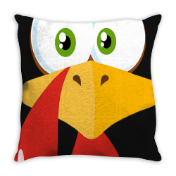 Happy Thanksgiving Tee For Boys Girls Kids Cute Turkey Face Throw Pillow Designed By Toyou2me0921