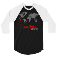 World Map  Oahu Hawaii Map Matching Family Vacation T Shirt 3/4 Sleeve Shirt | Artistshot