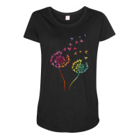 Flower Dandelion Hummingbird T  Shirt Tie Dye Dandelion Hummingbird Fl Maternity Scoop Neck T-shirt | Artistshot