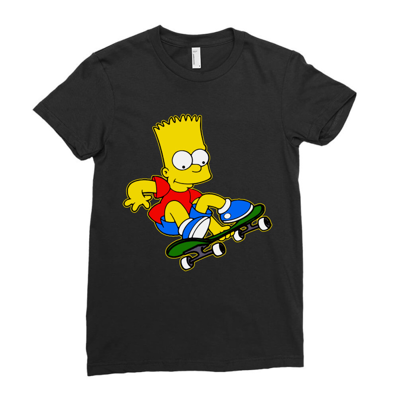 Funny Simpson Skater Ladies Fitted T-Shirt by Jas Jus Art | Artistshot