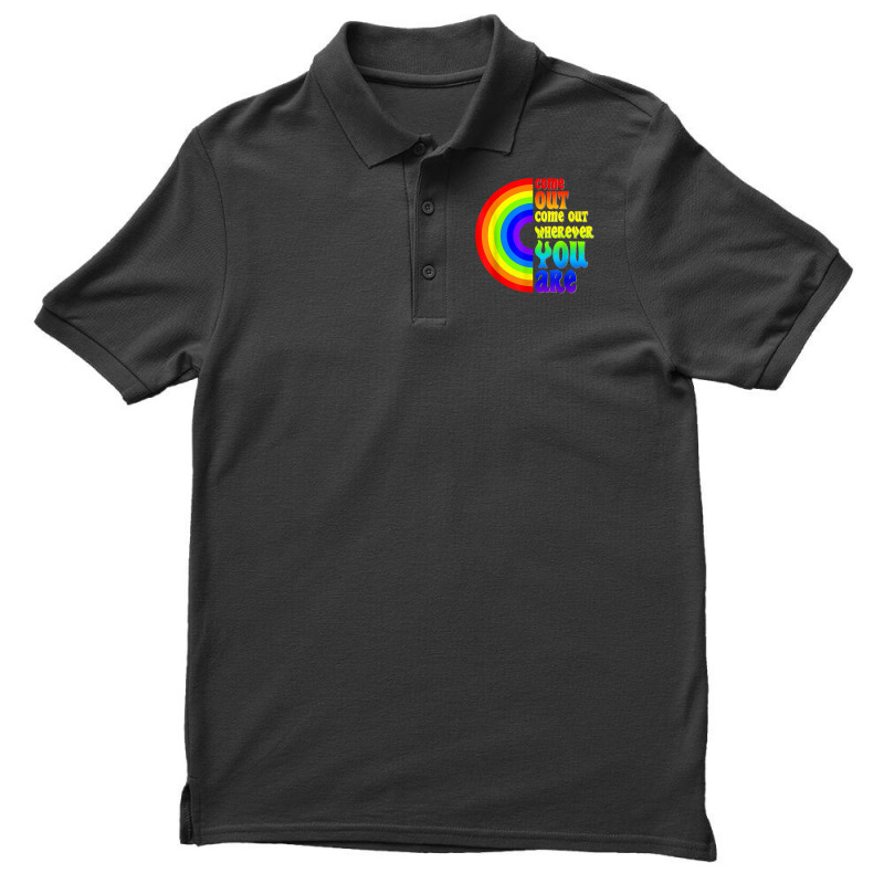 Gay Pride Come Out Wherever You Are Rainbow Flag Lgbt Lgbtq T Shirt Men's Polo Shirt | Artistshot