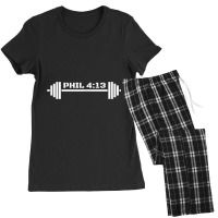 Phil 4 13 Workout For Christian Weightlifter Funny Gift Women's Pajamas Set | Artistshot