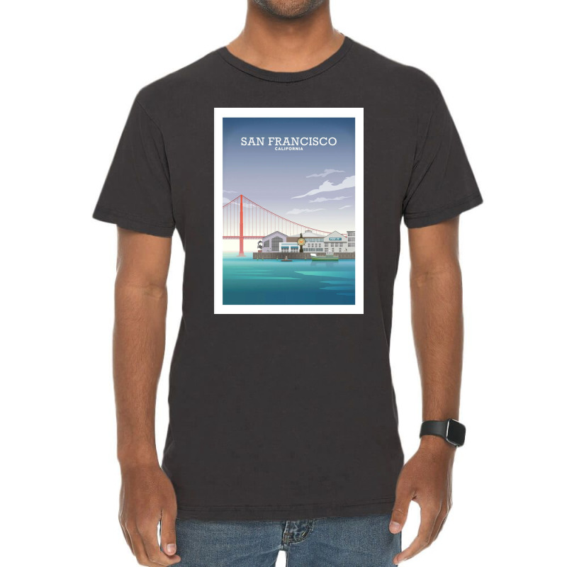 Travel - Bridge California Red Vintage T-Shirt by Rcarrollsh | Artistshot