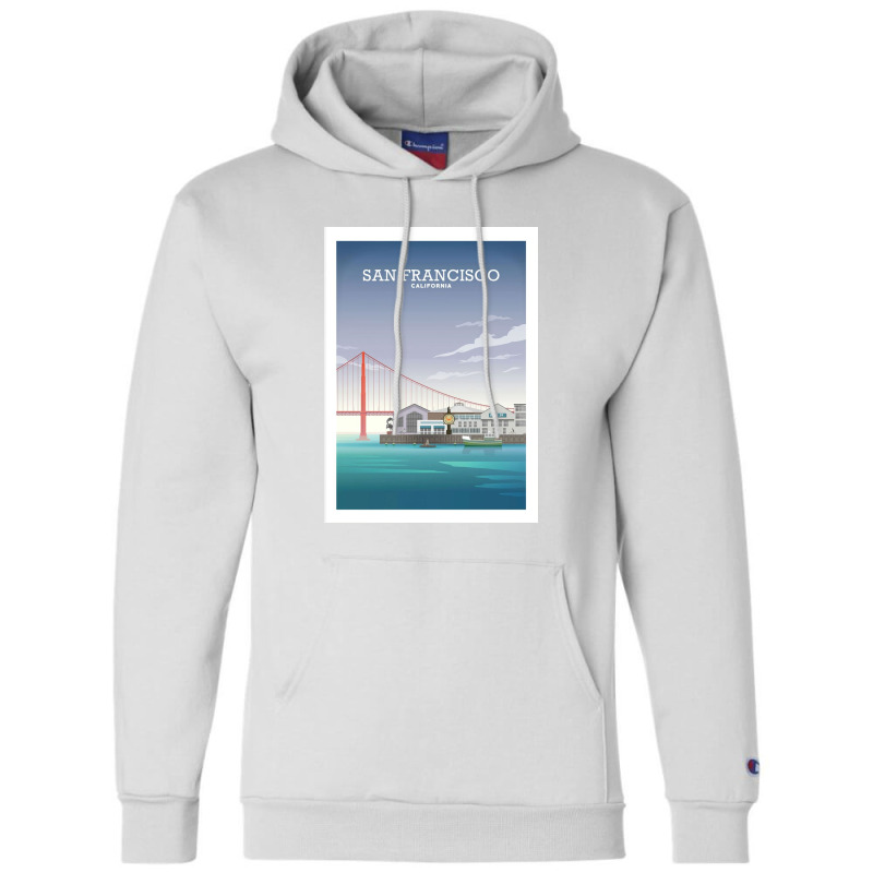 Travel - Bridge California Red Champion Hoodie by Rcarrollsh | Artistshot