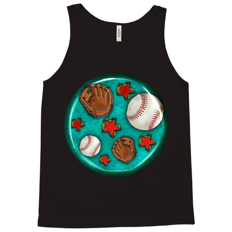 Baseball With Sunflower Round Earrings Tank Top by BundleAndBundleShop | Artistshot