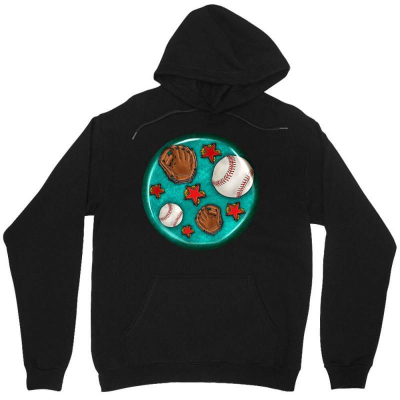 Baseball With Sunflower Round Earrings Unisex Hoodie by BundleAndBundleShop | Artistshot