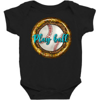 Baseball With Sunflower Round Earrings Baby Bodysuit | Artistshot