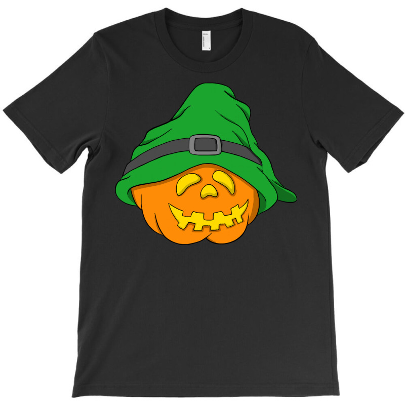 Halloween Jack O Lantern T  Shirt Slouchy Hat Halloween Pumpkin Green T-shirt | Artistshot