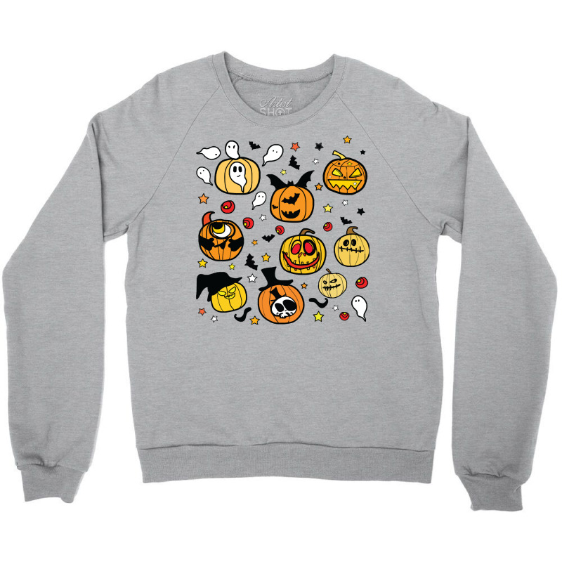 Halloween Pumpkins Face T  Shirt Halloween Pumpkin Lanterns T  Shirt Crewneck Sweatshirt | Artistshot