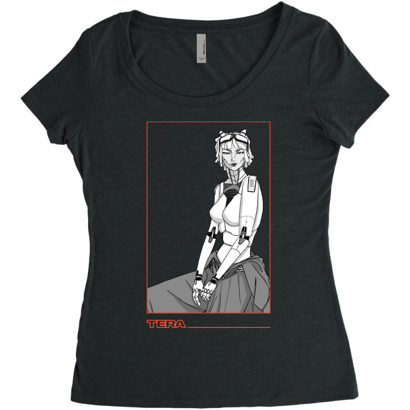 Mask The Bionic Woman For Men Women Women's Triblend Scoop T-shirt by ZachariahArtists | Artistshot