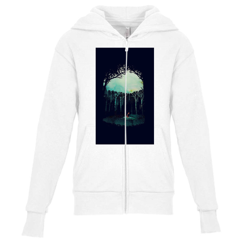 Deep In The Forest Youth Zipper Hoodie by Brownkmj | Artistshot