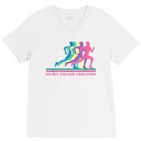 Women Running Track & Field Runner Motivational Training T Shirt V-neck Tee | Artistshot