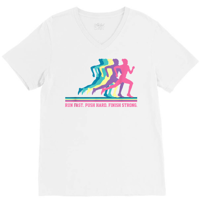 Women Running Track & Field Runner Motivational Training T Shirt V-Neck Tee by ovarddmjipsonmfg | Artistshot