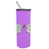 Elephant Gives Flowers To His Lover 01 01 Skinny Tumbler | Artistshot