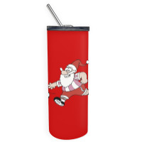 Santa Claus Is Playing Football Skinny Tumbler | Artistshot