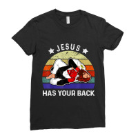 Brazilian Jiu Jitsu  Jesus  Jesus Has Your Back Ladies Fitted T-shirt | Artistshot