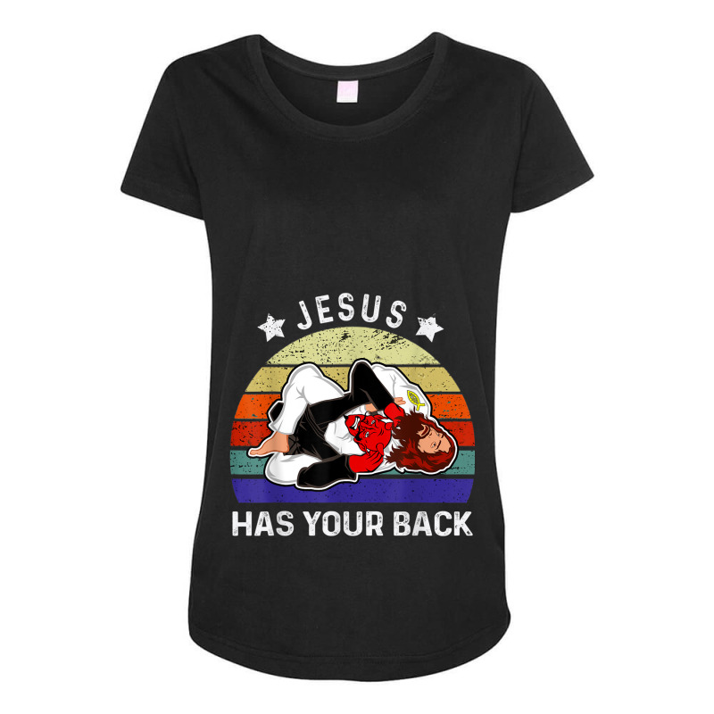 Brazilian Jiu Jitsu  Jesus  Jesus Has Your Back Maternity Scoop Neck T-shirt by TyDesign | Artistshot