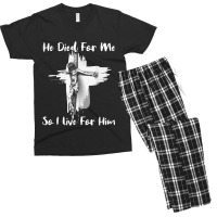 Christian Bible Verse - Jesus Died For Me Men's T-shirt Pajama Set | Artistshot