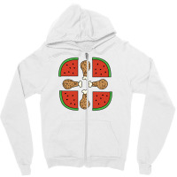 Chicken 'n' Watermelon Zipper Hoodie | Artistshot