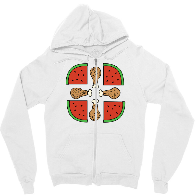 Chicken 'n' Watermelon Zipper Hoodie | Artistshot