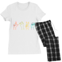 Love Asl Sign Language Alphabet Valentines Day Gift Idea Women's Pajamas Set | Artistshot